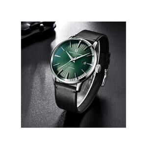 Men's Automatic Mechanical Watch Stainless-St Waterproof Leather Band Wristwatch